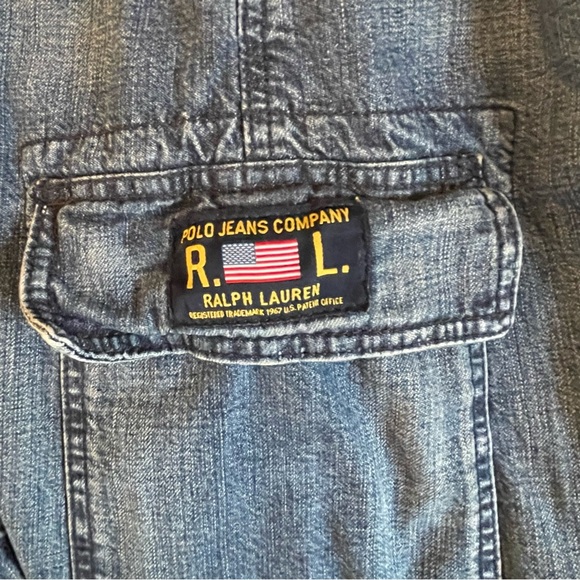 Ralph Lauren Polo Jeans Denim Cargo Maxi Skirt Size 12 - Picture 3 of 10